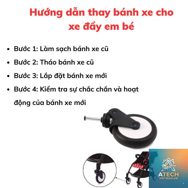 cách thay bánh xe đẩy - Hình 3