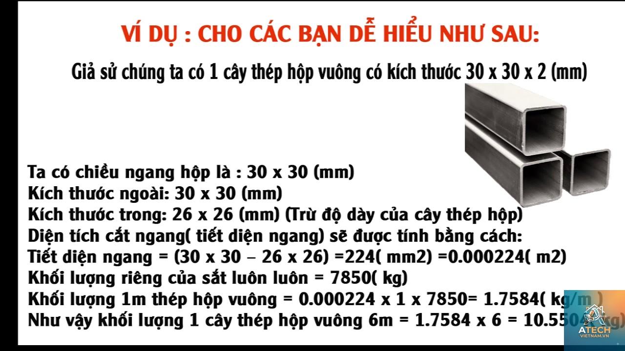 cách tính trọng lượng thép hộp - Hình 4