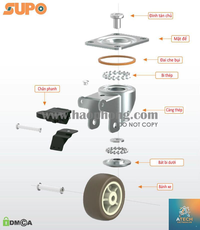 cấu tạo bánh xe xoay