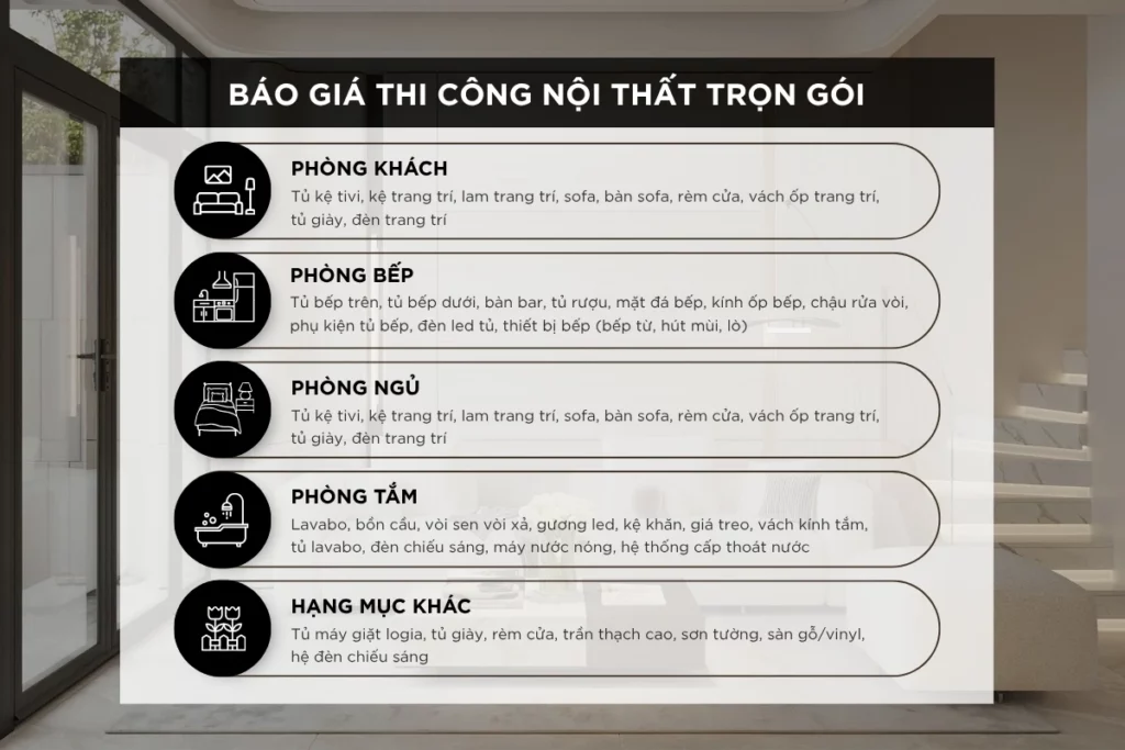 chi phí thi công nội thất gồm những gì
