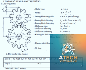 công thức tính đường kính bánh răng