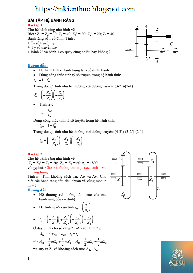 công thức tính khoảng cách trục bánh răng - Hình 4