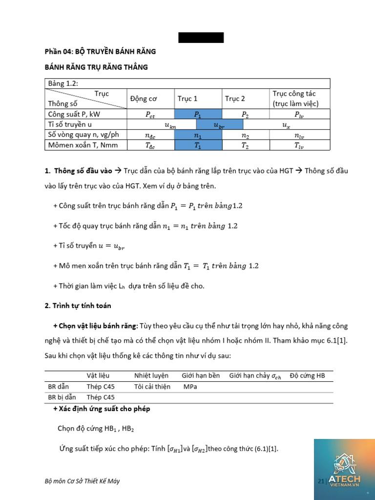 công thức tính khoảng cách trục bánh răng - Hình 5