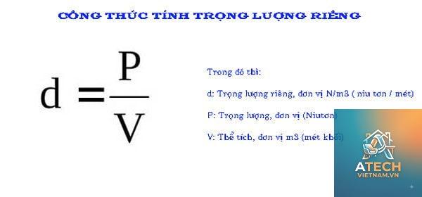 công thức tính trọng lượng riêng