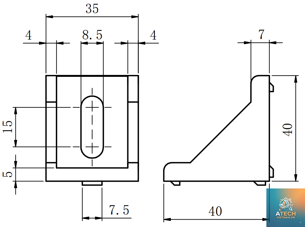 ke góc vuông 40x40 thông số kỹ thuật - Hình 2