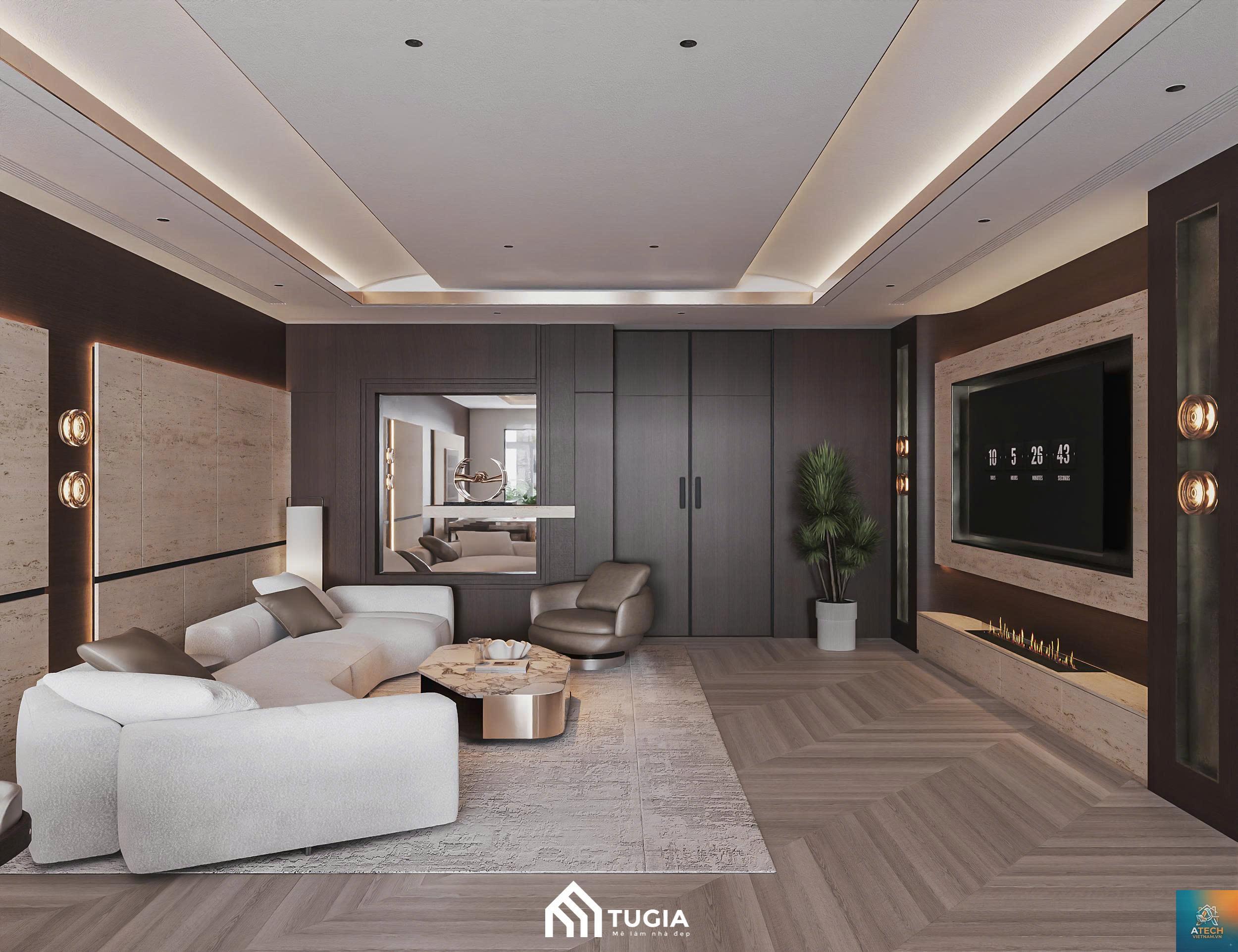 mẫu phòng khách biệt thự đẹp 2026 - Hình 5