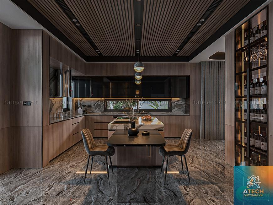 thiết kế bếp biệt thự mở - Hình 5