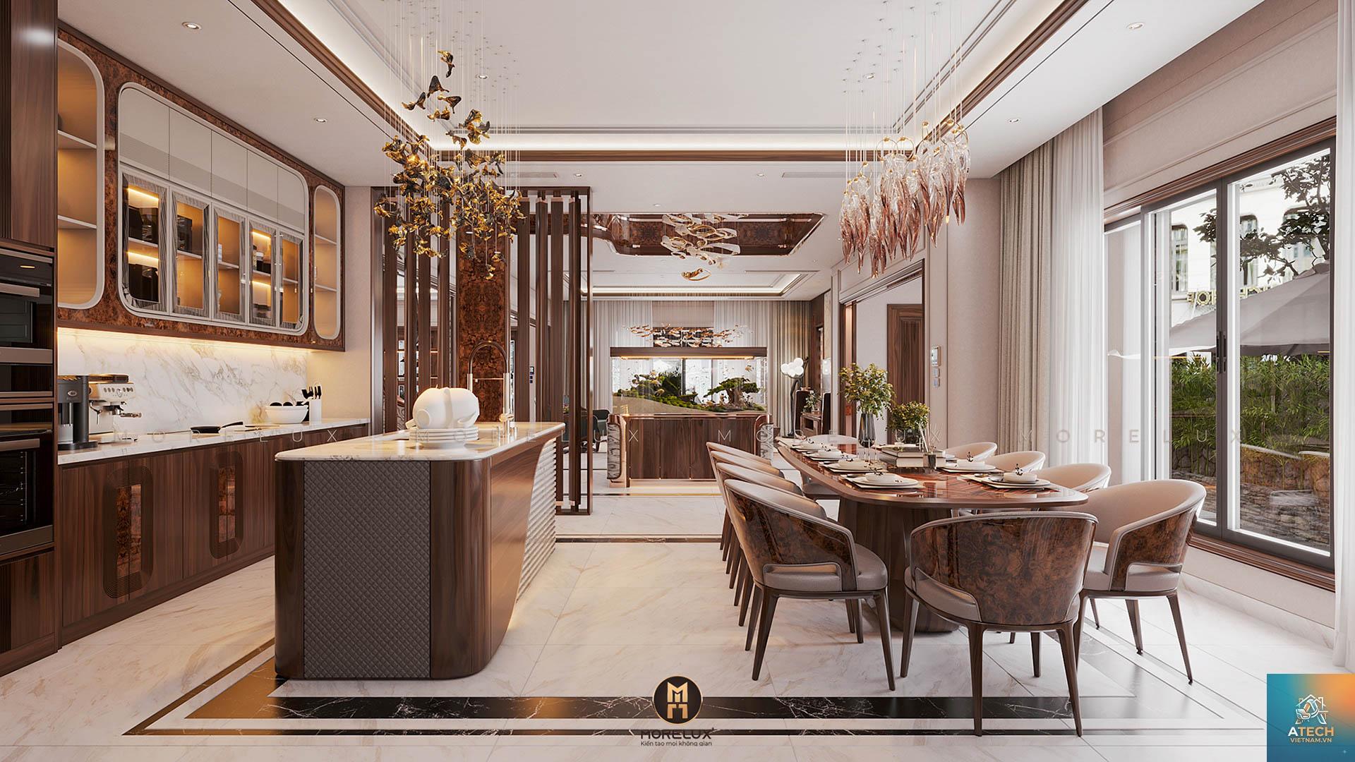 thiết kế bếp biệt thự tối giản - Hình 2