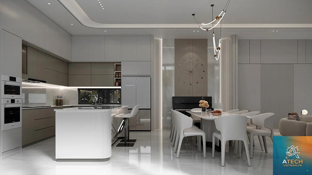 thiết kế bếp biệt thự tối giản - Hình 3