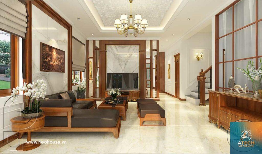 thiết kế nội thất biệt thự 2 tầng