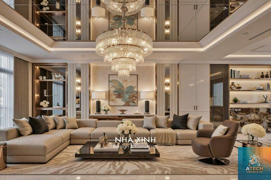 thiết kế nội thất biệt thự 3 tầng sang trọng