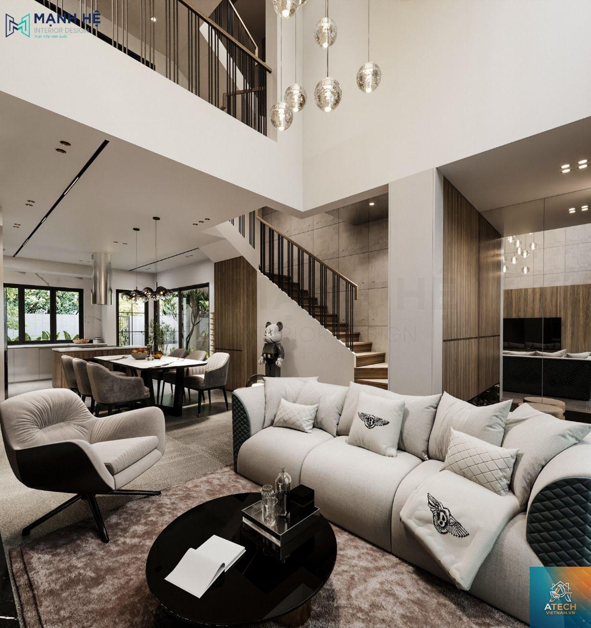 thiết kế nội thất biệt thự 3 tầng sang trọng - Hình 2