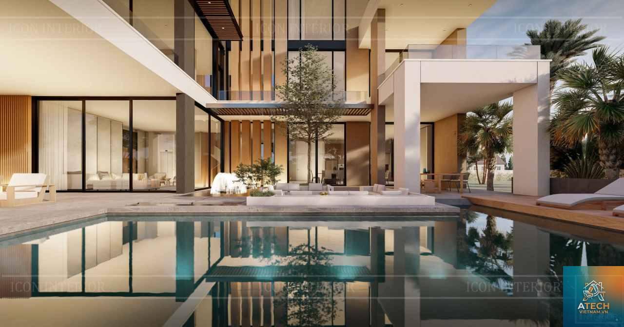 thiết kế nội thất biệt thự có hồ bơi - Hình 5