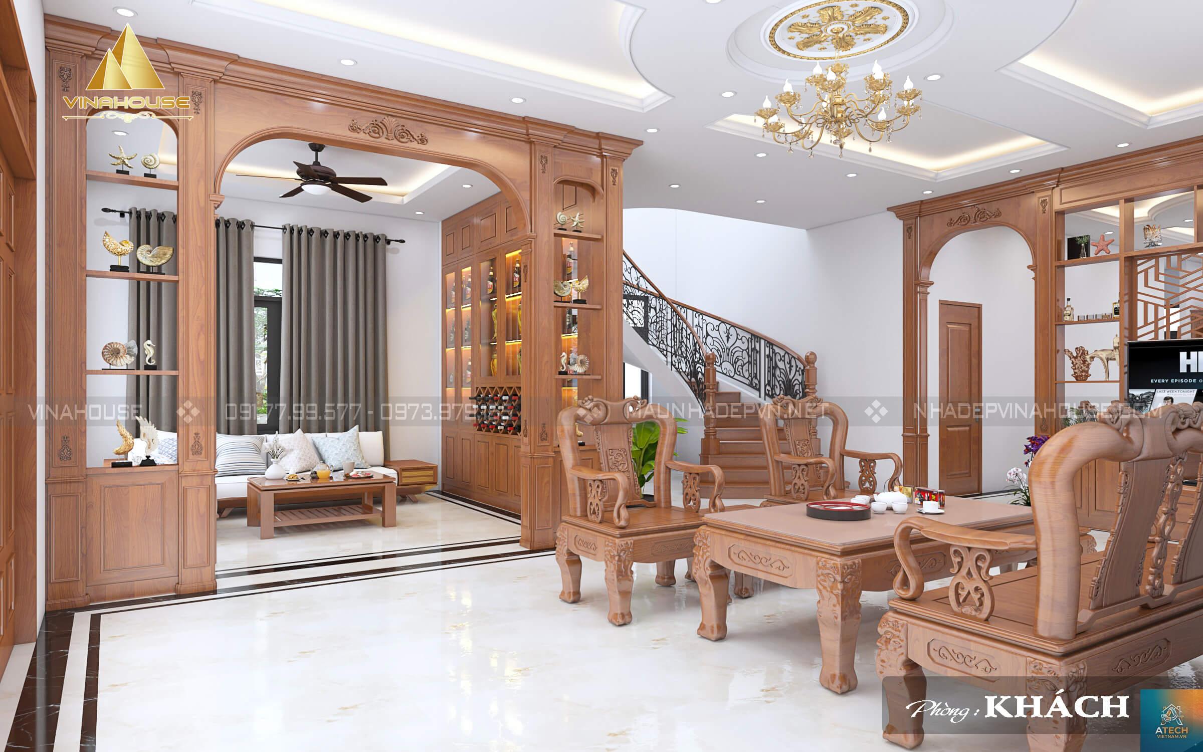thiết kế nội thất biệt thự mái nhật - Hình 3