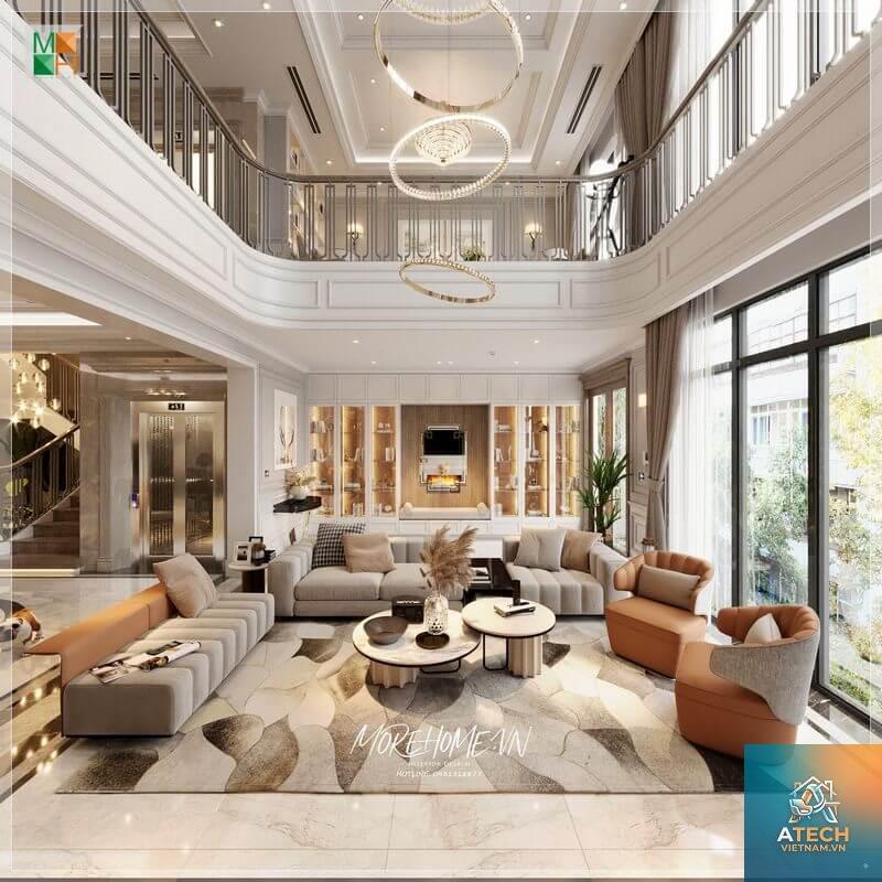 thiết kế nội thất biệt thự phong cách hiện đại - Hình 2