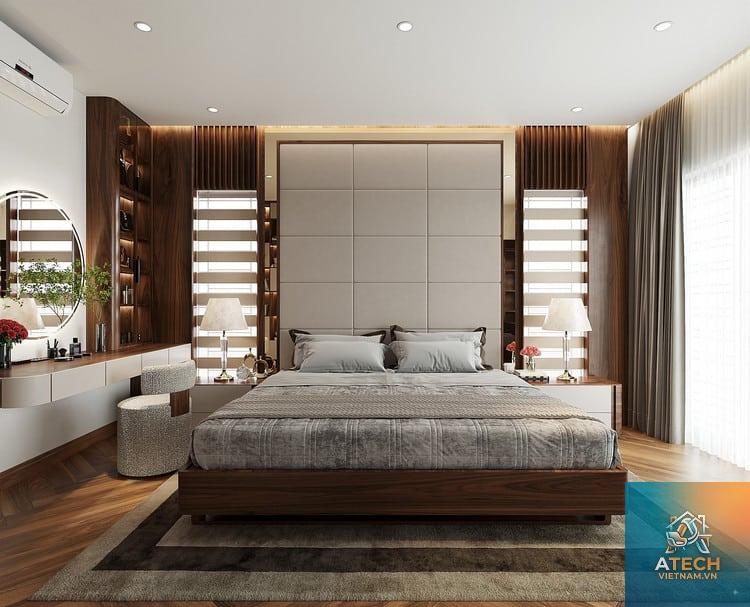 thiết kế phòng ngủ biệt thự tối giản - Hình 3